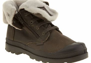 kids palladium dark brown baggy leather unisex