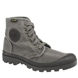 Palladium Male Garage Pampa Hi Fabric Upper Fashion Trainers in Grey