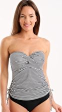 Panache, 1295[^]256054 Anya Stripe Bandeau Tankini - Black and White