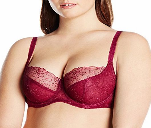 Panache  Womens Colette Balconnet Balcony Plain Everyday Bra, Red (Claret), 32E