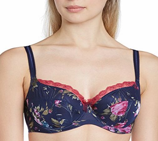 Panache  Womens Fern Balconnet Balcony Floral Everyday Bra, Blue (Navy Floral), 38F