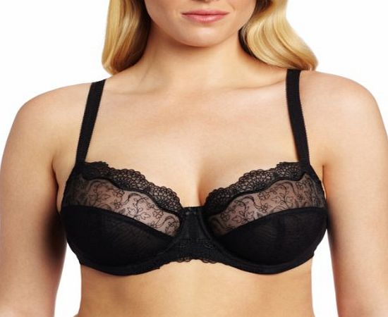 Panache Womens Elsa Balconnet Full Cup Plain Everyday Bra, Black, 34JJ