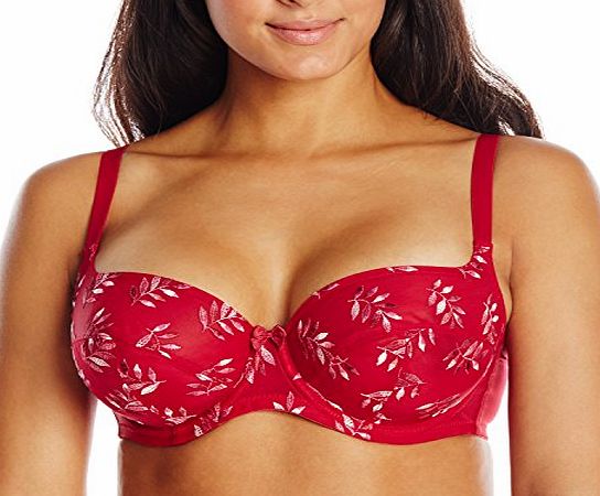 Panache  Womens Tango Balconnet Balcony Plain Everyday Bra, Red (Scarlet), 32F