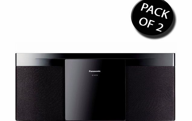 Panasonic 2x Panasonic SC-HC19EB-K CD, FM, MP3, USB and iPhone,iPod Micro Hi-Fi System