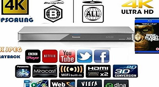 Panasonic DMP-BDT460EB 3D - 4K DVD MULTIREGION / Smart Network Blu-ray Disc Player - Bundle includes Limited edition 3D AVATAR Bluray Disc