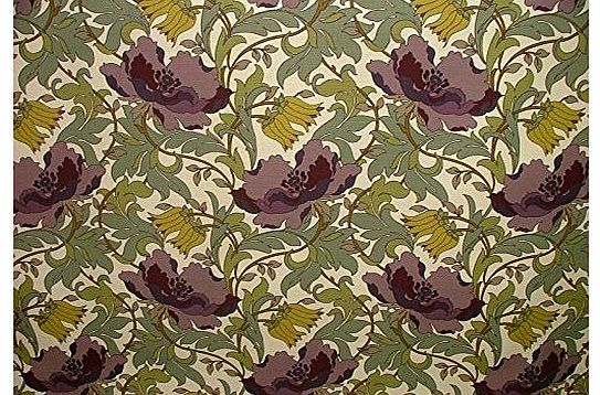 Pandoras Upholstery 1 Metre Art Deco Amethyst Art Nouveau Vinatge Designer Cotton Curtain Upholstery Fabric