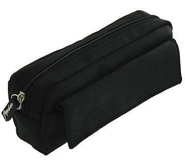 black nylon multi pencil case