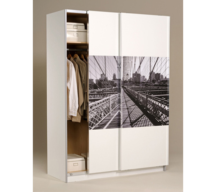 Manhattan Sliding 2 Door Wardrobe in White