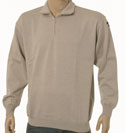 Paul & Shark Light Beige 1/4 Zip High Neck Pure New Wool Sweater