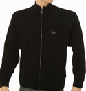 Mens Paul & Shark Black Ribbed Full Zip Wool Sweater