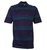 Paul and Shark Indigo Stripe Pique Polo Shirt