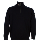 Paul and Shark Navy 1/4 Zip Wool Sweater