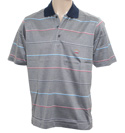 Grey Stripe Polo Shirt