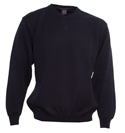 Navy V Neck Wool Sweater