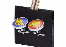 Paul Smith Multi-coloured measuring tape ceramic cufflinks