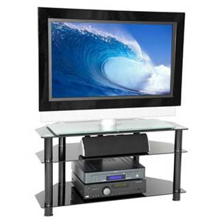 Hudson 800 Stylish Black Glass Tv Stand