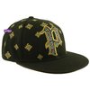 Rhinestone `P` Fitted Cap (Black/Gold)