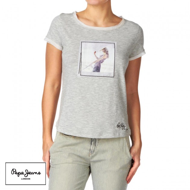 Womens Pepe Jeans Antibes T-Shirt - Metal