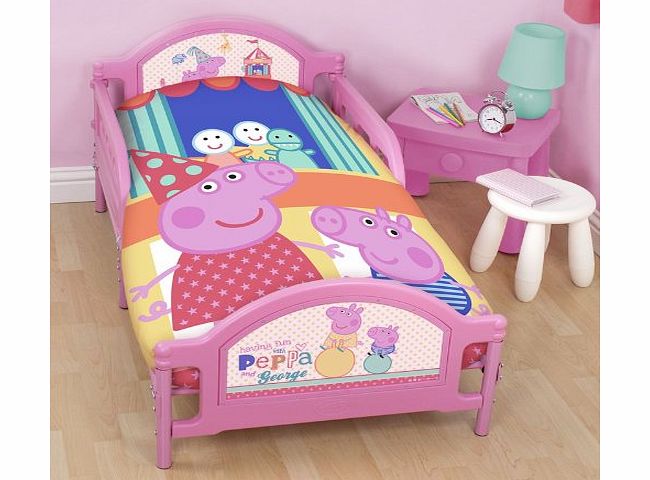 Peppa Pig  AND GEORGE FUNFAIR JUNIOR SET BEDDING CHILDRENS GIRLS BOYS TODDLER BEDDING PINK / BLUE / WHITE DUVET SET QUILT COVER SET