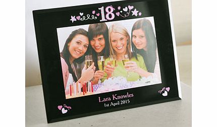 18th Birthday Black Glass 5x7 Frame