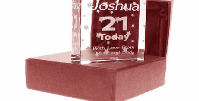 Personalised 21st Birthday Jade Block For Him