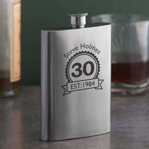 30th Birthday Hip Flask