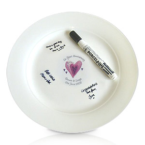 personalised Anniversary Signature Plate