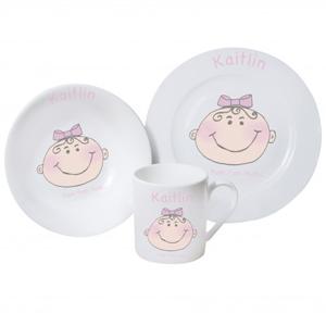 Personalised Baby Girl Breakfast Set