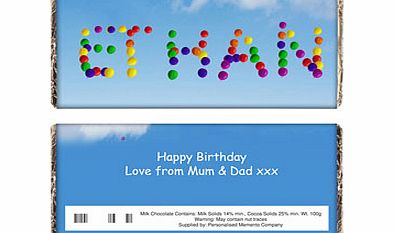 Personalised Balloons Chocolate Bar