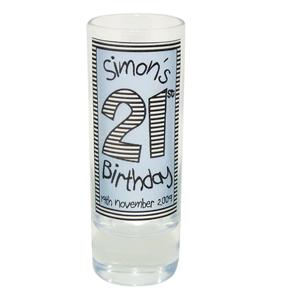 Personalised Blue Happy Birthday Shot Glass