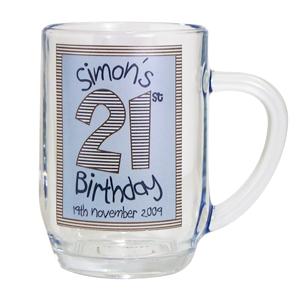 Personalised Blue Happy Birthday Tankard