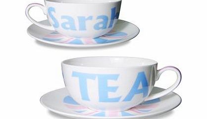 Blue Union Jack Teacup and Saucer