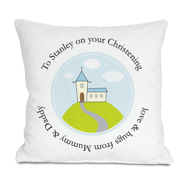 Personalised Boys Christening Cushion