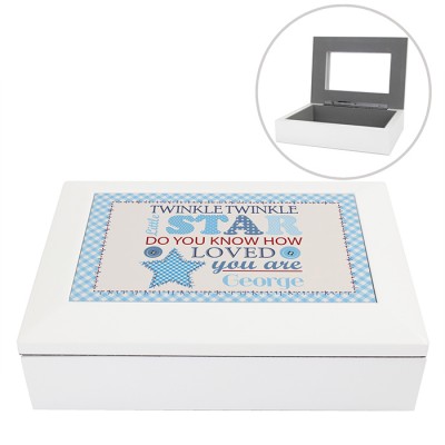 Personalised Boys White Keepsake Box