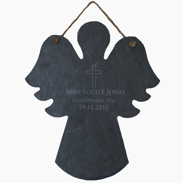 Christening Large Slate Angel