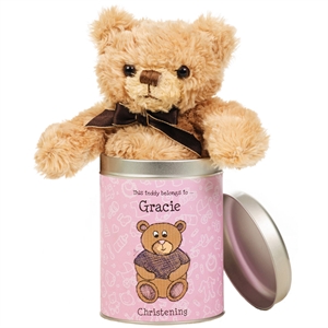 Christening Teddy in a Tin