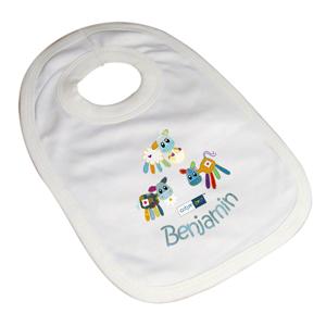 Personalised Cotton Zoo Boys Farmyard Bib