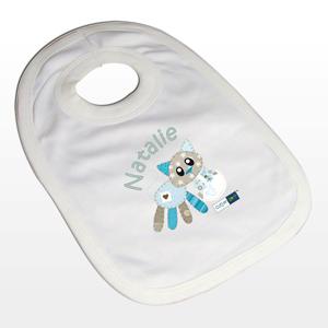 Personalised Cotton Zoo Calico the Kitten Bib