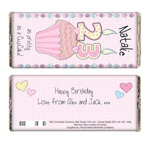 Personalised Cupcake Numbers Chocolate Bar