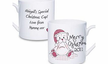 Personalised Cute Teddy Christmas Mug