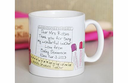 Personalised Female Teacher Books Mug