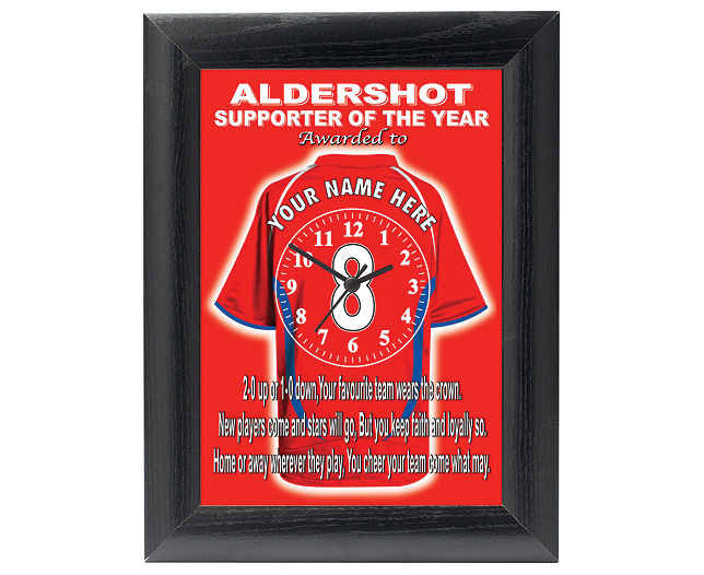 personalised Football Clock - Aldershot Town