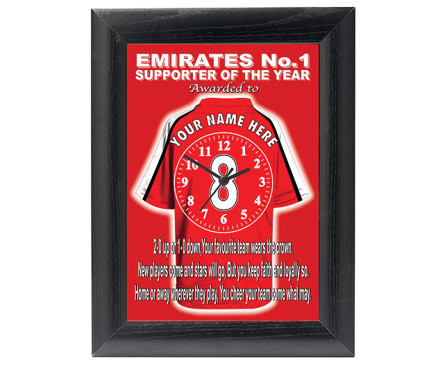 personalised Football Clock - Arsenal (Emirates No.1)