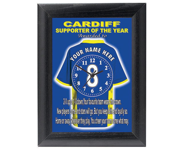 personalised Football Clock - Cardiff City