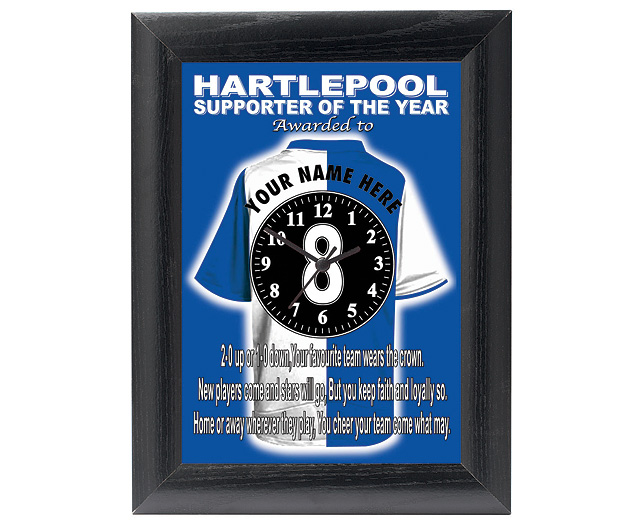 personalised Football Clock - Hartlepool United