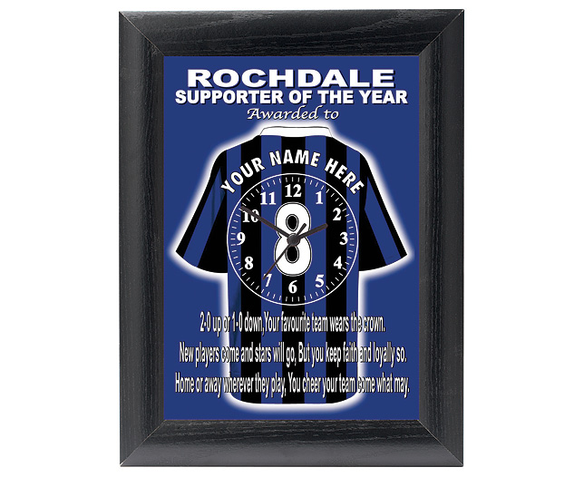 personalised Football Clock - Rochdale