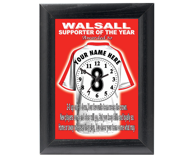 personalised Football Clock - Walsall