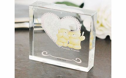 Personalised Forever Friends Wedding Crystal Token