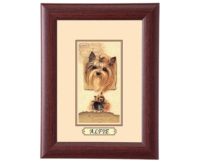 personalised Framed Dog Breed Clock - Yorkshire