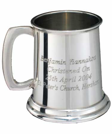 Personalised Gift Pint PEWTER TANKARD.